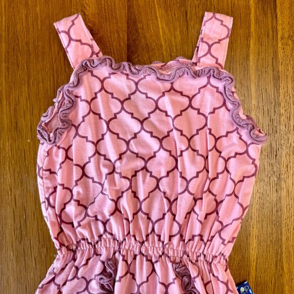 KICKEE PANTS Sweetie Pie Romper Girls 12-18 Mos Summer Pink Bamboo Playsuit Girl - Picture 3 of 6